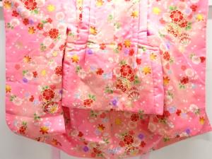 桜楓に毬模様子供着物(重ね衿・被布付き)